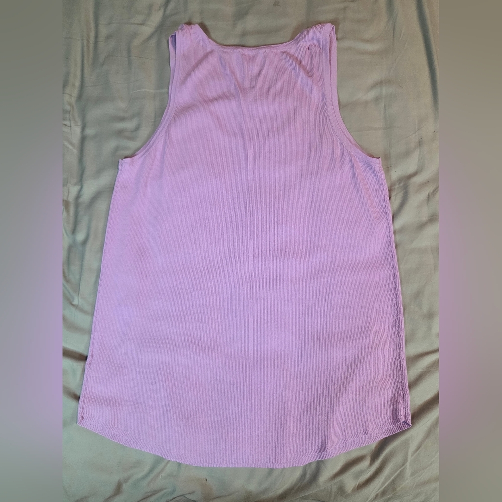 Skies Are Blue Curvy Ribbed Knit Tank Round Neck Lavender Plus Size 3X - Picture 2 of 7